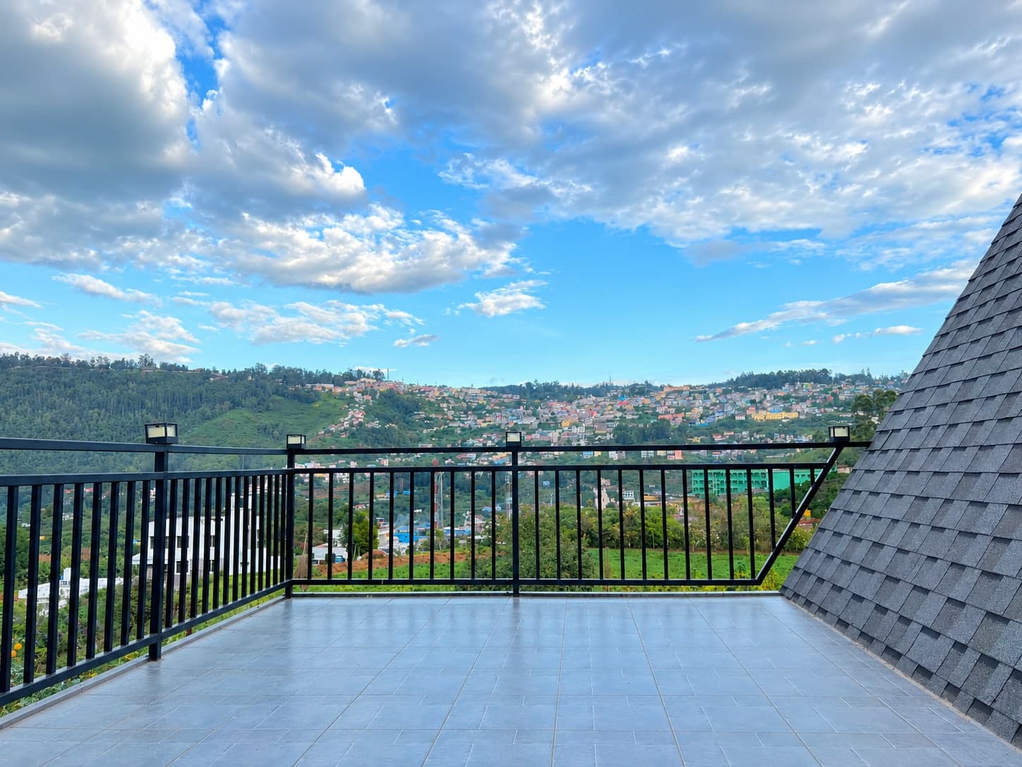 The terrace, looking across to Kodaikanal town